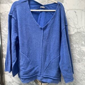 Free People Royal Blue Knit Top